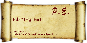 Pálfy Emil névjegykártya