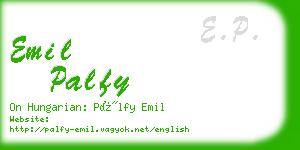 emil palfy business card